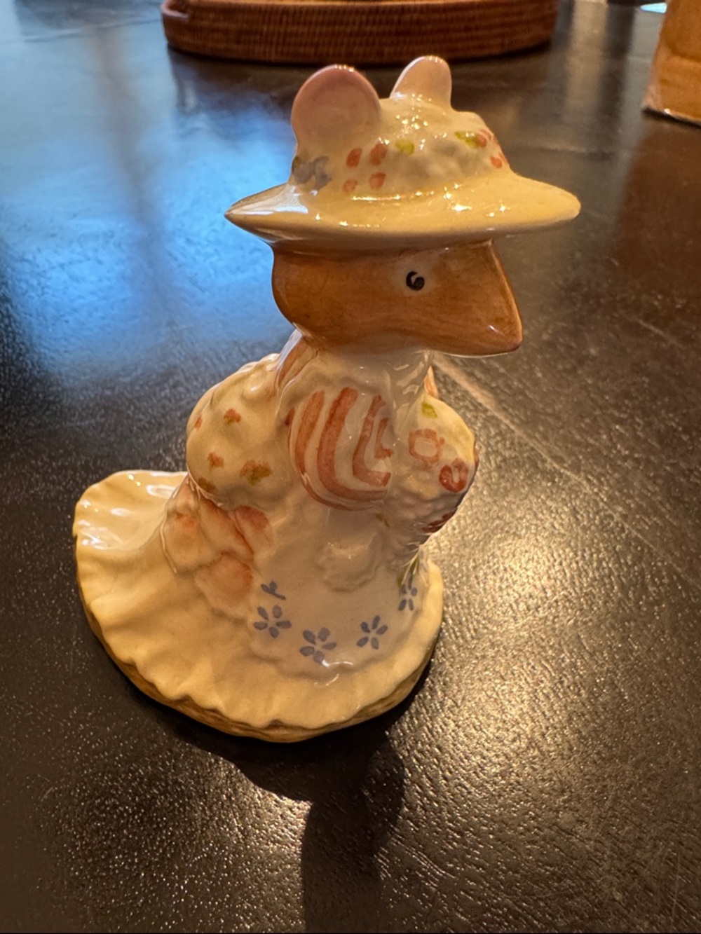 Vintage Royal Doulton Cream and Pastel Floral Mouse Figurine “Poppy Eyebright”